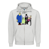Dove Grey 60s milton the monster show characters and logotype Zipper Hoodie - lanVoArt