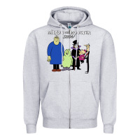 Heather Grey 60s milton the monster show characters and logotype Zipper Hoodie - lanVoArt
