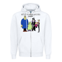 White 60s milton the monster show characters and logotype Zipper Hoodie - lanVoArt