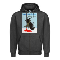 Charcoal Heather lancelot du lac   robert bresson film Zipper Hoodie - lanVoArt