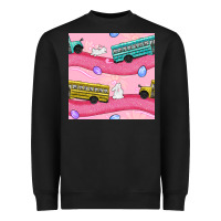 Black Easter School Bus Seamless Pattern Heavyweight Sweatshirt - BundleAndBundleShop