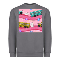 Storm Easter School Bus Seamless Pattern Heavyweight Sweatshirt - BundleAndBundleShop