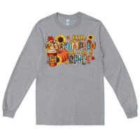 Heather Grey little pumpkin with a lot of spice Long Sleeve Tee - CowGirlArtShop