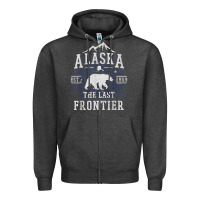 Charcoal Heather alaska the last frontier shirt   adventure alaskan home gift t shirt Zipper Hoodie - lanVoArt
