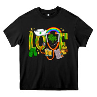 Black St. Patrick's Love Nurse Heavy Core Tee - BundleAndBundleShop