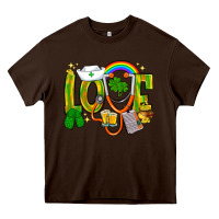 Chocolate Brown St. Patrick's Love Nurse Heavy Core Tee - BundleAndBundleShop