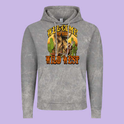 Welcome To The Wild West Cowboy Boots Vintage Hoodie Designed By Howdyjamesfarm