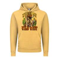 Vintage Mustard Welcome to the wild west Cowboy boots Vintage Hoodie - HowdyJamesFarm