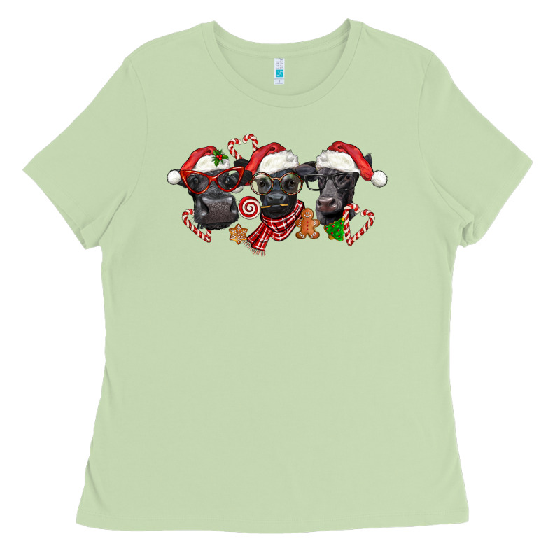 Christmas Black Angus Cows Ladies Tee by LillyAllenDesigns | Teevron