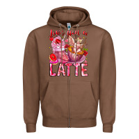 Chestnut Love You Latte Valentine Cupid Zipper Hoodie - CowhideDigitalArt