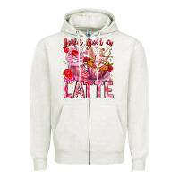 Oatmeal Heather Love You Latte Valentine Cupid Zipper Hoodie - CowhideDigitalArt