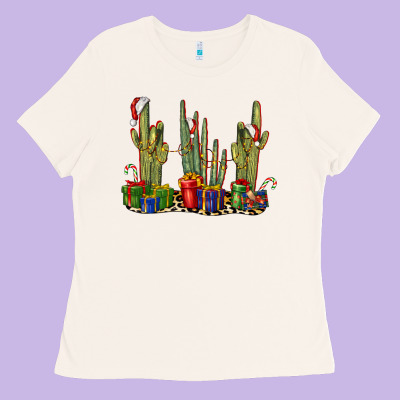 Christmas Cactus Ladies Tee Designed By Lillyallendesigns
