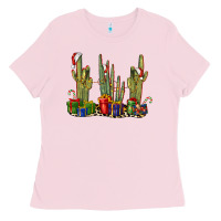 Bubblegum Pink Christmas Cactus Ladies Tee - LillyAllenDesigns