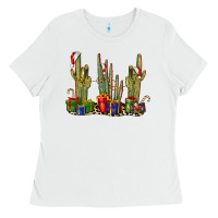 White Christmas Cactus Ladies Tee - LillyAllenDesigns