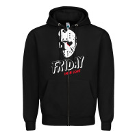 Black friday the 13th friday i'm in love vintage style horror halloween t sh Zipper Hoodie - lanVoArt