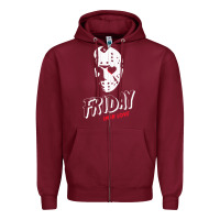 Burgundy friday the 13th friday i'm in love vintage style horror halloween t sh Zipper Hoodie - lanVoArt