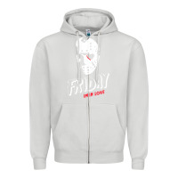 Dove Grey friday the 13th friday i'm in love vintage style horror halloween t sh Zipper Hoodie - lanVoArt
