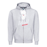 Heather Grey friday the 13th friday i'm in love vintage style horror halloween t sh Zipper Hoodie - lanVoArt