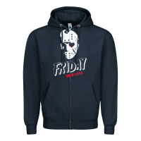 Navy friday the 13th friday i'm in love vintage style horror halloween t sh Zipper Hoodie - lanVoArt
