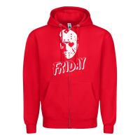 Red friday the 13th friday i'm in love vintage style horror halloween t sh Zipper Hoodie - lanVoArt