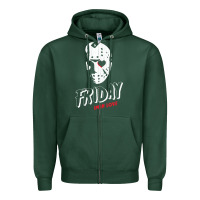 Sports Green friday the 13th friday i'm in love vintage style horror halloween t sh Zipper Hoodie - lanVoArt