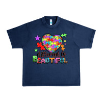 Navy Different is beautiful Urban Heavy Tee - NancyCooperArtShop