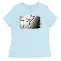 Baby Blue Volleyball Brushstroke Ladies Tee - RanaPortraitStore
