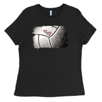 Black Volleyball Brushstroke Ladies Tee - RanaPortraitStore