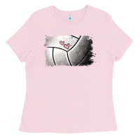 Bubblegum Pink Volleyball Brushstroke Ladies Tee - RanaPortraitStore