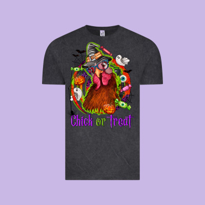 Chick Or Treat Halloween Vintage Tee Designed By Nancycooperartshop