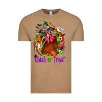 Vintage Coffee Chick or treat Halloween Vintage Tee - NancyCooperArtShop