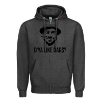 Charcoal Heather snatch   d'ya like dags. Zipper Hoodie - lanVoArt