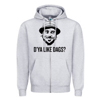 Heather Grey snatch   d'ya like dags. Zipper Hoodie - lanVoArt