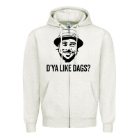 Oatmeal Heather snatch   d'ya like dags. Zipper Hoodie - lanVoArt