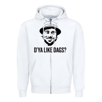 White snatch   d'ya like dags. Zipper Hoodie - lanVoArt