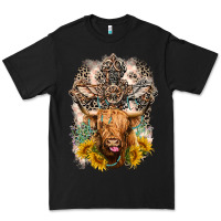 Black Western Heifer Cow with crosses Premium Tee - LillyAllenDesigns