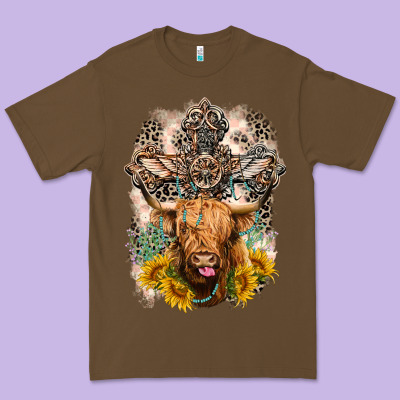 Western Heifer Cow With Crosses Premium Tee Designed By Lillyallendesigns