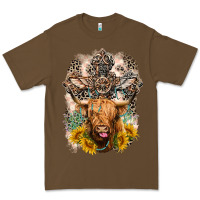 Cacao Western Heifer Cow with crosses Premium Tee - LillyAllenDesigns