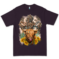 Plum Western Heifer Cow with crosses Premium Tee - LillyAllenDesigns