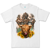 White Western Heifer Cow with crosses Premium Tee - LillyAllenDesigns