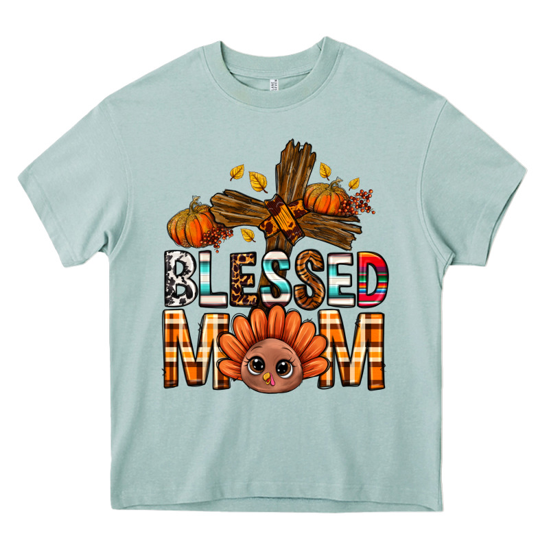 Western Blessed Mom With Cross Heavy Core Tee by BundleAndBundleShop | Teevron