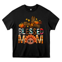 Black Western Blessed Mom With Cross Heavy Core Tee - BundleAndBundleShop