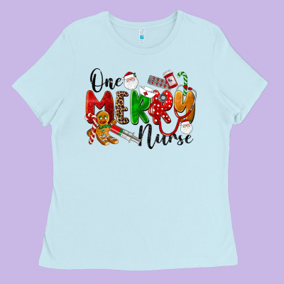 One Merry Nurse Ladies Tee Designed By Lillyallendesigns
