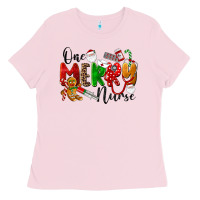 Bubblegum Pink One Merry Nurse Ladies Tee - LillyAllenDesigns