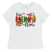 White One Merry Nurse Ladies Tee - LillyAllenDesigns