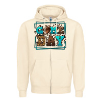 Game Day American Football Leopard Frame Zipper Hoodie | Teevron