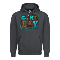 Smoke Game day American Football leopard frame Zipper Hoodie - LillyAllenDesigns