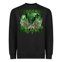 Black shamrock and roll Heavyweight Sweatshirt - FaDigitalArtStudio