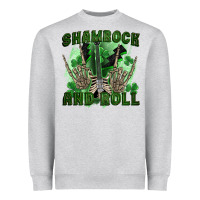 Heather Grey shamrock and roll Heavyweight Sweatshirt - FaDigitalArtStudio
