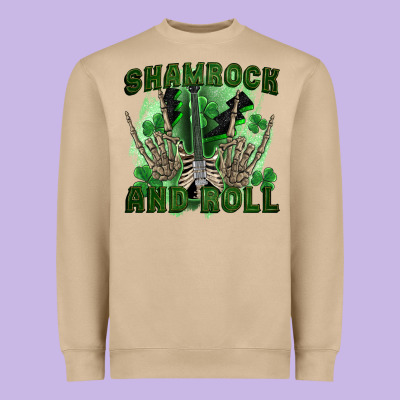 Shamrock And Roll Heavyweight Sweatshirt Designed By Fadigitalartstudio